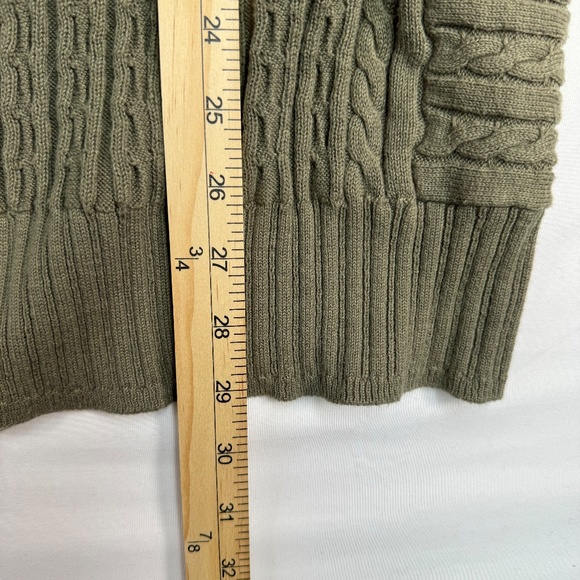Falls Creek Long Sleeve Open Cardigan Womens SZ M Green Knit Mid Length - Picture 7 of 8